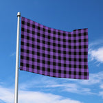 Purple And Black Buffalo Check Print Polyester Flag