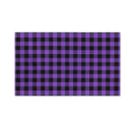 Purple And Black Buffalo Check Print Polyester Flag