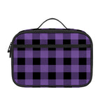 Purple And Black Buffalo Check Print Portable Lunch Bag
