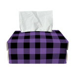 Purple And Black Buffalo Check Print Rectangle Tissue Box Cover