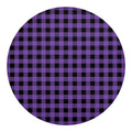 Purple And Black Buffalo Check Print Round Blanket