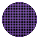 Purple And Black Buffalo Check Print Round Blanket