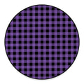 Purple And Black Buffalo Check Print Round Floor Mat