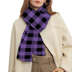 Purple And Black Buffalo Check Print Scarf