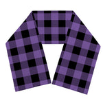 Purple And Black Buffalo Check Print Scarf