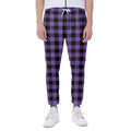 Purple And Black Buffalo Check Print Joggers