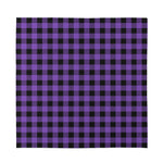 Purple And Black Buffalo Check Print Silk Bandana