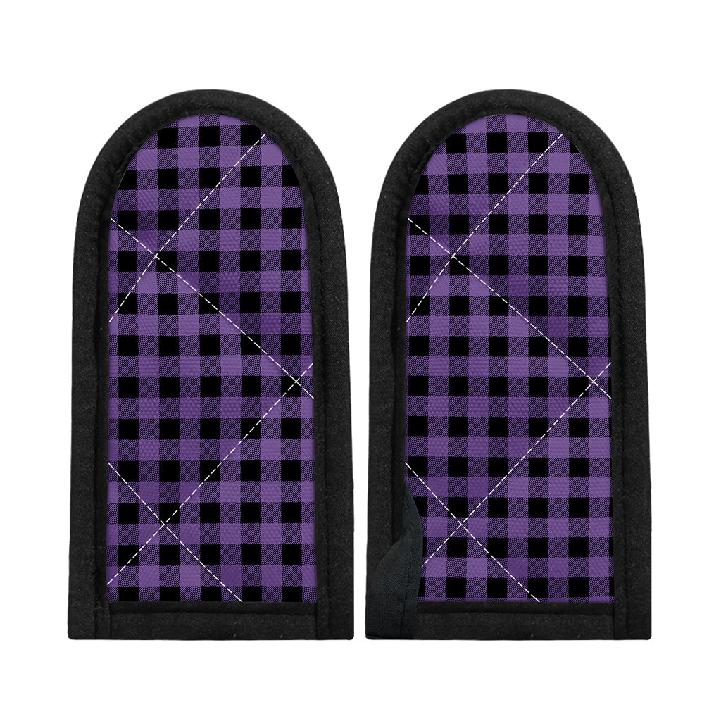 Purple And Black Buffalo Check Print Skillet Handle Cover