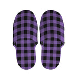 Purple And Black Buffalo Check Print Slippers