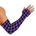 Purple And Black Buffalo Check Print Sun Protection Arm Sleeves