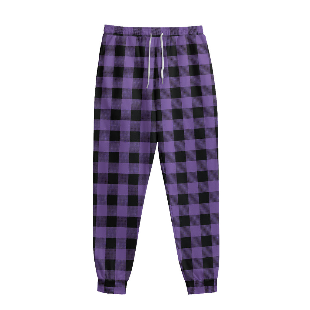 Purple And Black Buffalo Check Print Sweatpants
