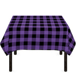 Purple And Black Buffalo Check Print Tablecloth