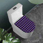 Purple And Black Buffalo Check Print Toilet Lid Cover