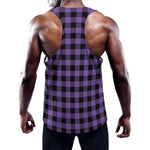 Purple And Black Buffalo Check Print Training Tank Top