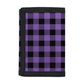 Purple And Black Buffalo Check Print Trifold Wallet