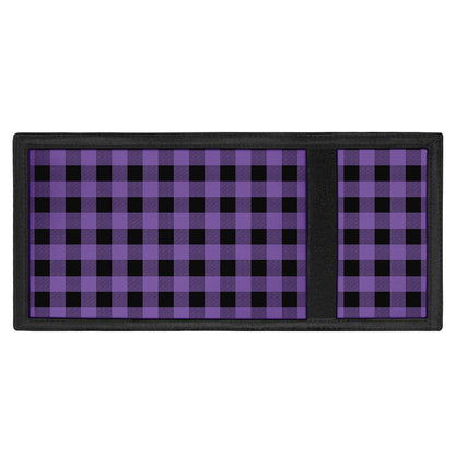 Purple And Black Buffalo Check Print Trifold Wallet