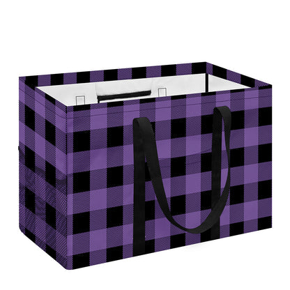 Purple And Black Buffalo Check Print Utility Tote Bag