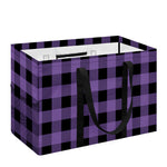 Purple And Black Buffalo Check Print Utility Tote Bag
