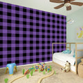 Purple And Black Buffalo Check Print Wall Sticker