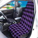 Purple And Black Buffalo Check Print Waterproof Car Seat Cover