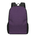 Purple And Black Checkered Pattern Print 17 Inch Backpack