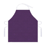 Purple And Black Checkered Pattern Print Adjustable Apron