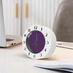 Purple And Black Checkered Pattern Print Alarm Clock