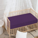 Purple And Black Checkered Pattern Print Baby Crib Sheet
