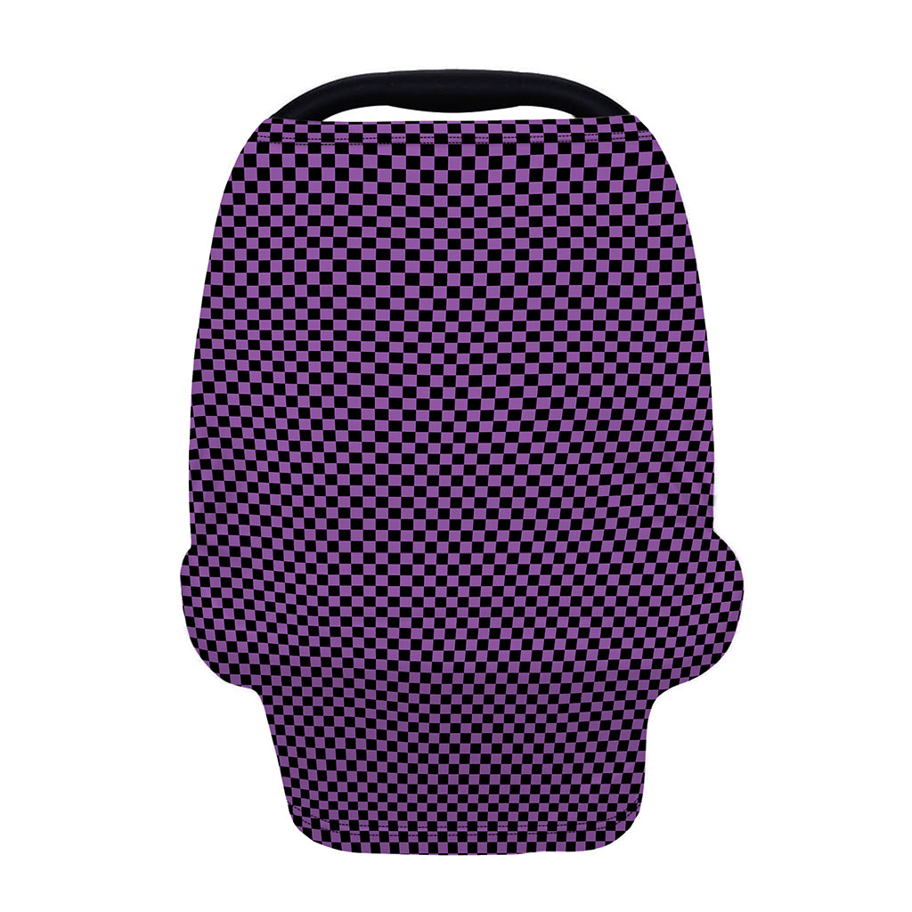 Purple And Black Checkered Pattern Print Baby Seat Cover