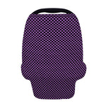 Purple And Black Checkered Pattern Print Baby Seat Cover
