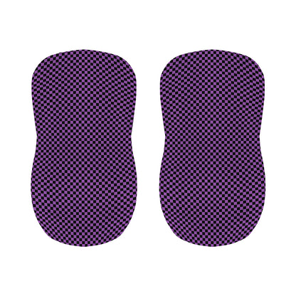 Purple And Black Checkered Pattern Print Bar Stool Covers