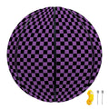 Purple And Black Checkered Pattern Print Basketball