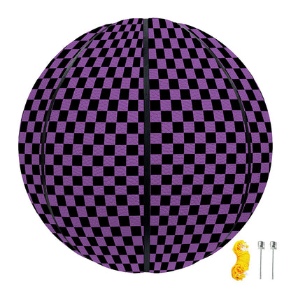 Purple And Black Checkered Pattern Print Basketball