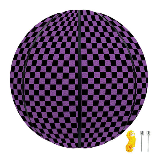 Purple And Black Checkered Pattern Print Basketball