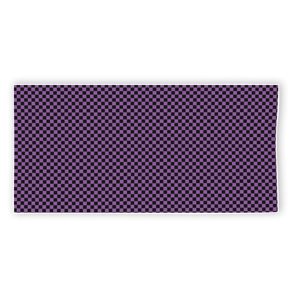 Purple And Black Checkered Pattern Print Beach Towel