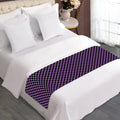 Purple And Black Checkered Pattern Print Bed Runner