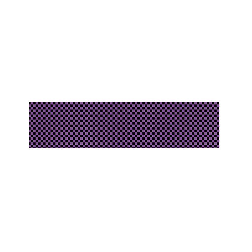 Purple And Black Checkered Pattern Print Bed Runner