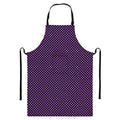 Purple And Black Checkered Pattern Print Bib Apron With Pocket