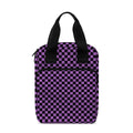 Purple And Black Checkered Pattern Print Bible Tote Bag