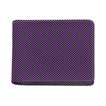 Purple And Black Checkered Pattern Print Bifold Wallet