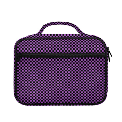 Purple And Black Checkered Pattern Print Briefcase Bible Bag