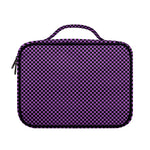 Purple And Black Checkered Pattern Print Briefcase Bible Bag