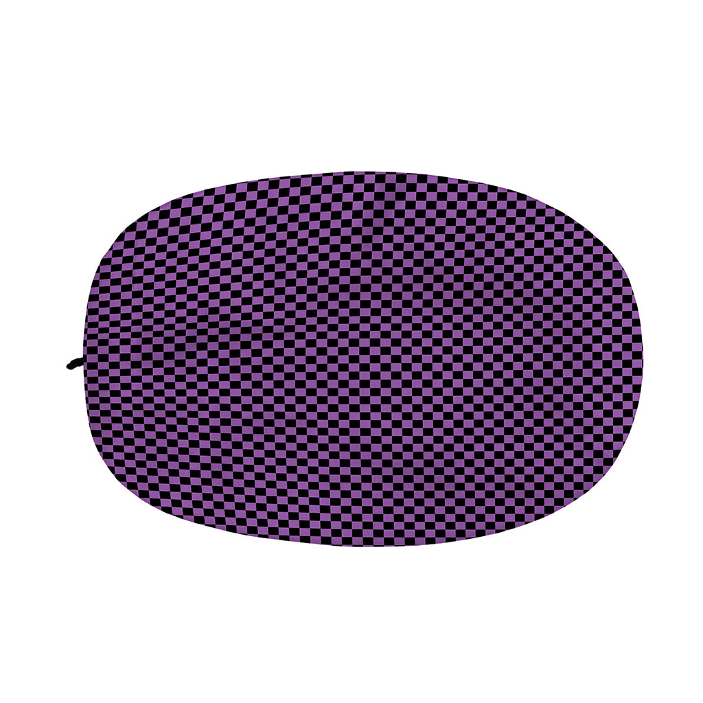 Purple And Black Checkered Pattern Print Car Side Mirror Covers