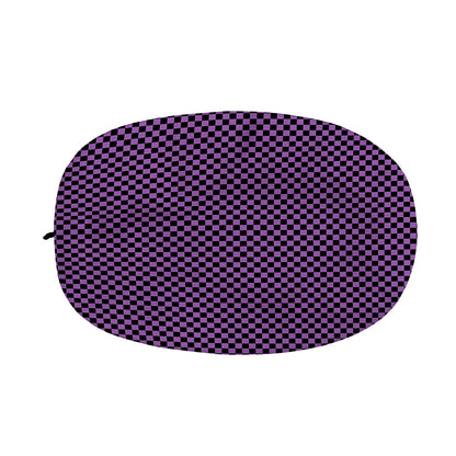 Purple And Black Checkered Pattern Print Car Side Mirror Covers