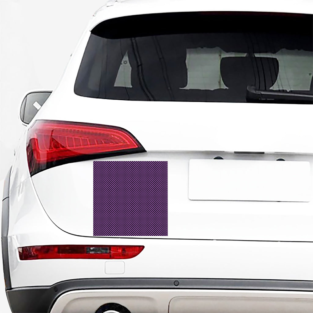 Purple And Black Checkered Pattern Print Car Sticker