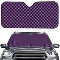 Purple And Black Checkered Pattern Print Car Windshield Sun Shade