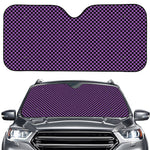 Purple And Black Checkered Pattern Print Car Windshield Sun Shade