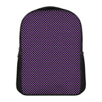 Purple And Black Checkered Pattern Print Casual Backpack