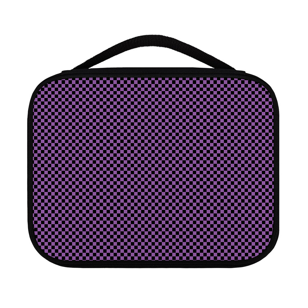 Purple And Black Checkered Pattern Print Classic Bible Case