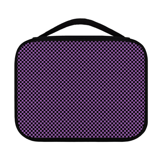 Purple And Black Checkered Pattern Print Classic Bible Case